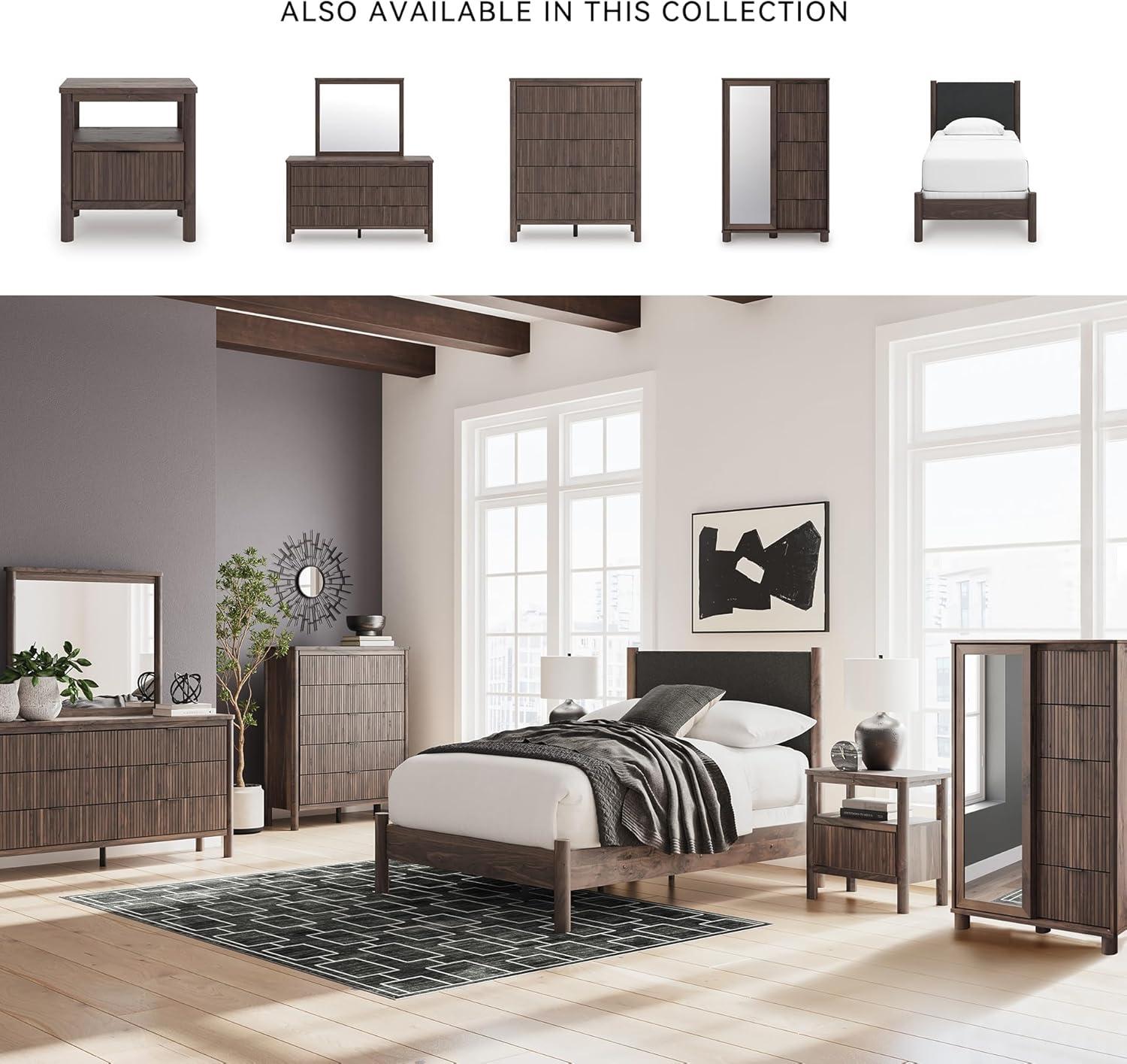 imageSignature Design by Ashley Cadmori Retro Panel Bed Foundation or Box Spring Needed King Dark BrownDark Brown