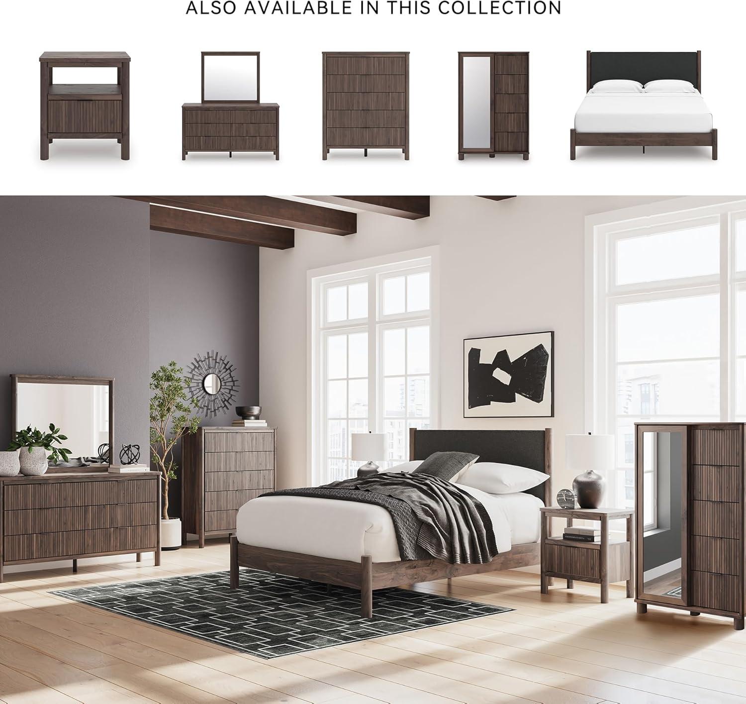 imageSignature Design by Ashley Cadmori Retro Panel Bed Foundation or Box Spring Needed King Dark BrownDark Brown