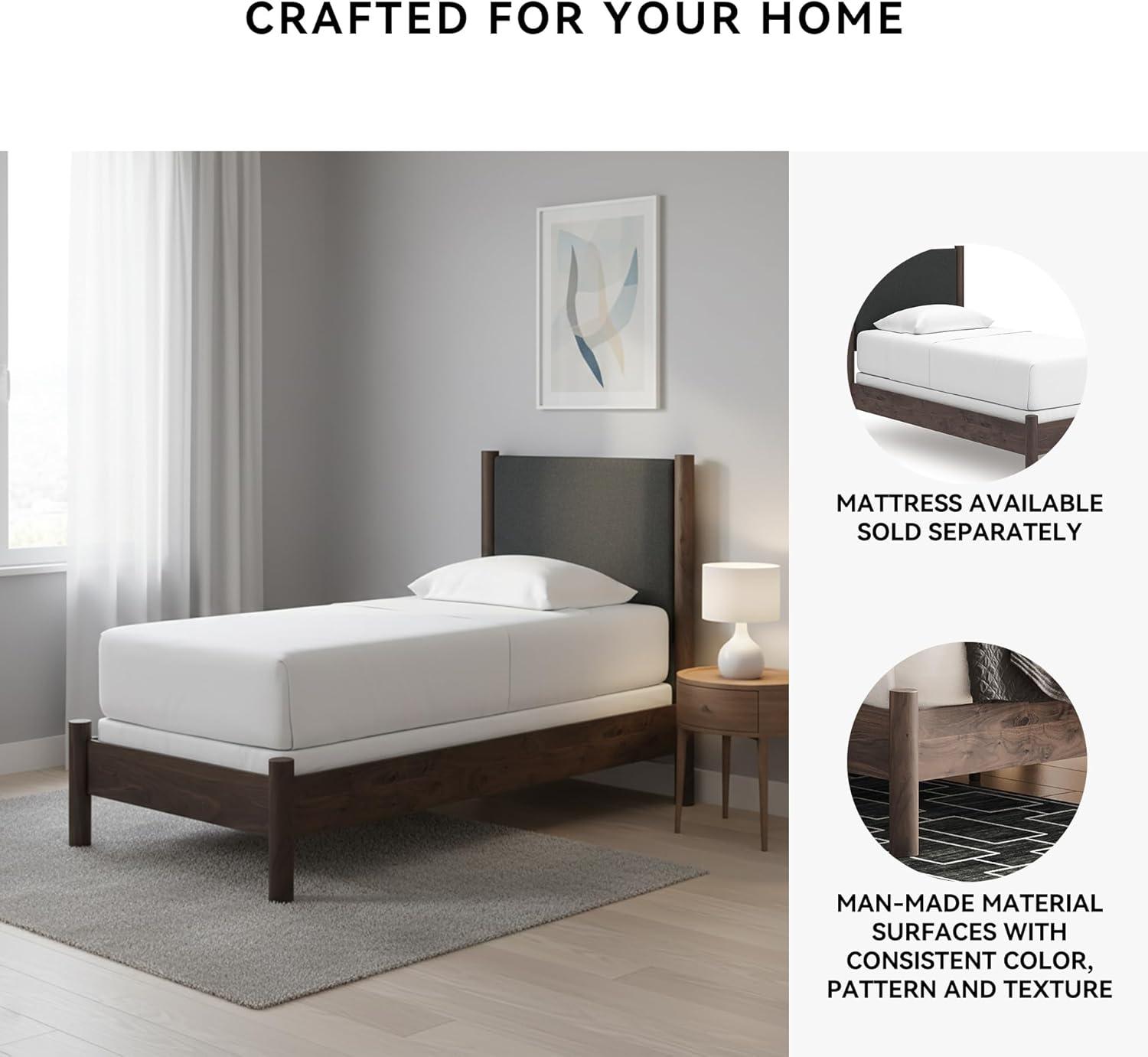 imageSignature Design by Ashley Cadmori Retro Panel Bed Foundation or Box Spring Needed King Dark BrownDark Brown