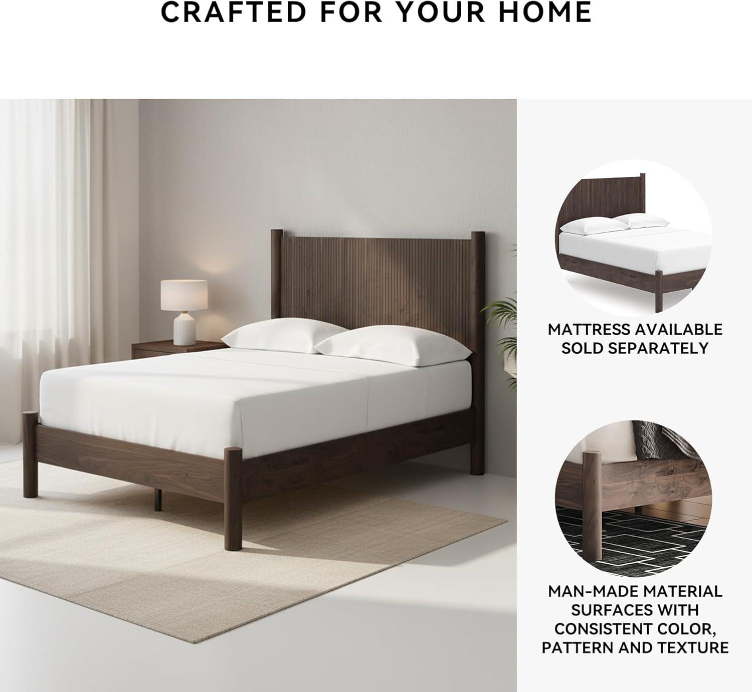 imageSignature Design by Ashley Cadmori Retro Panel Bed Foundation or Box Spring Needed King Dark BrownDark Brown