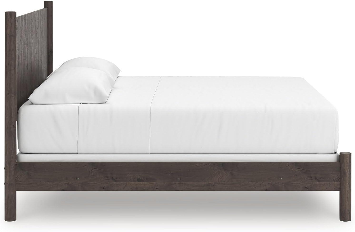 imageSignature Design by Ashley Cadmori Retro Panel Bed Foundation or Box Spring Needed King Dark BrownDark Brown