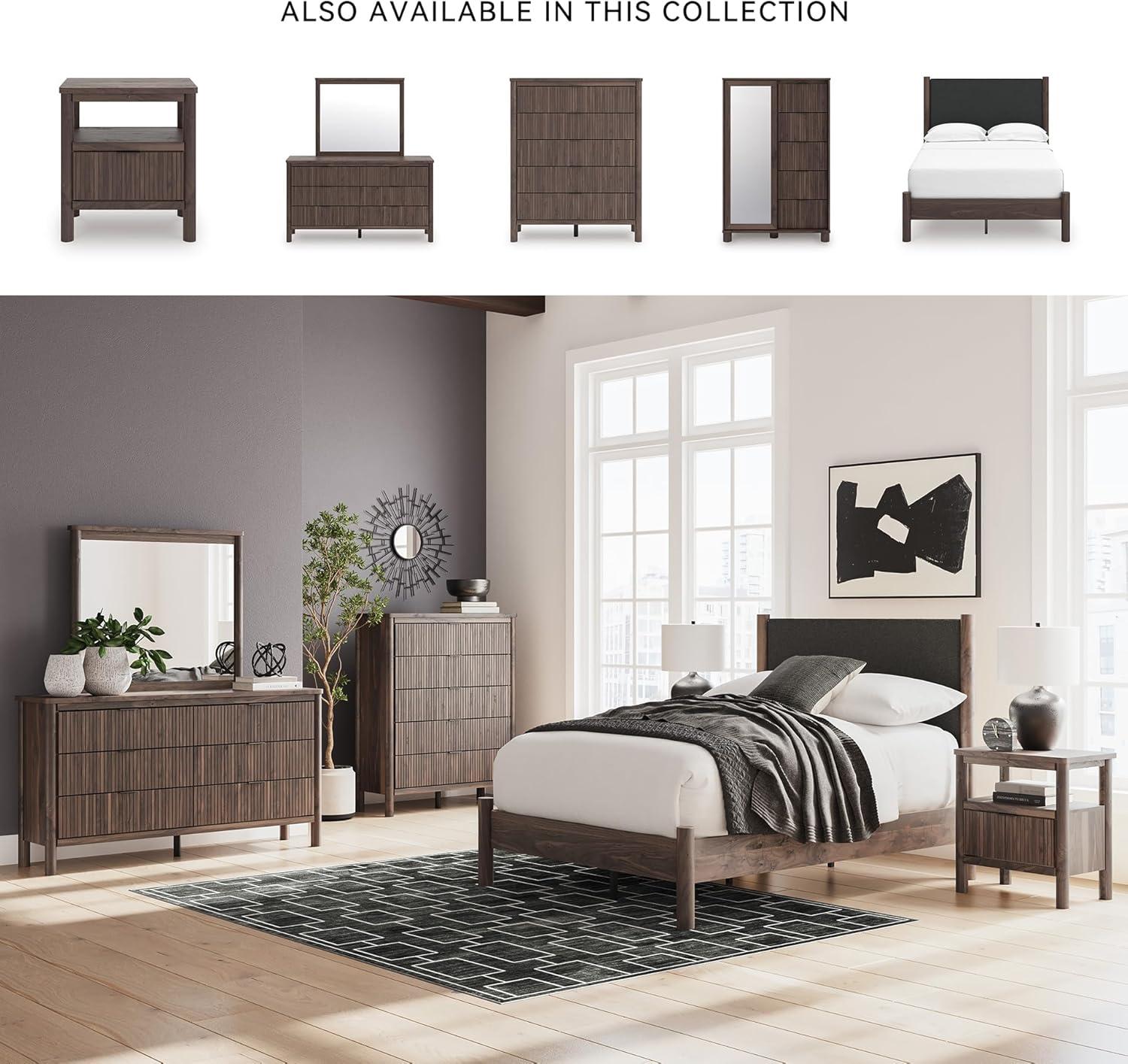 imageSignature Design by Ashley Cadmori Retro Panel Bed Foundation or Box Spring Needed King Dark BrownDark Brown