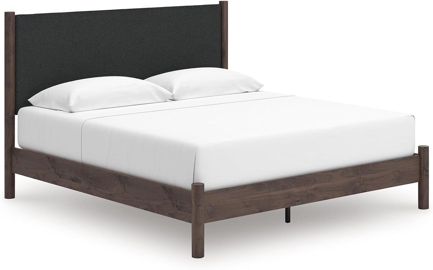 imageSignature Design by Ashley Cadmori Retro Panel Bed Foundation or Box Spring Needed King Dark BrownDark Brown