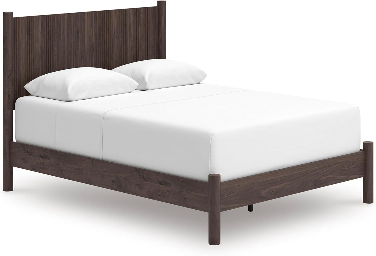 imageSignature Design by Ashley Cadmori Retro Panel Bed Foundation or Box Spring Needed King Dark BrownDark Brown