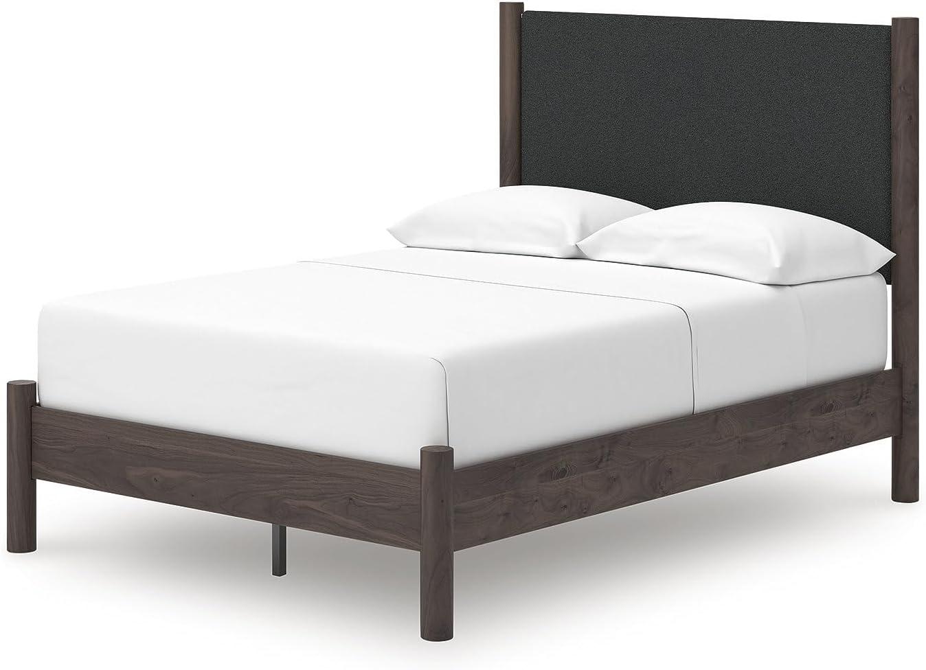 imageSignature Design by Ashley Cadmori Retro Panel Bed Foundation or Box Spring Needed King Dark BrownDark Brown