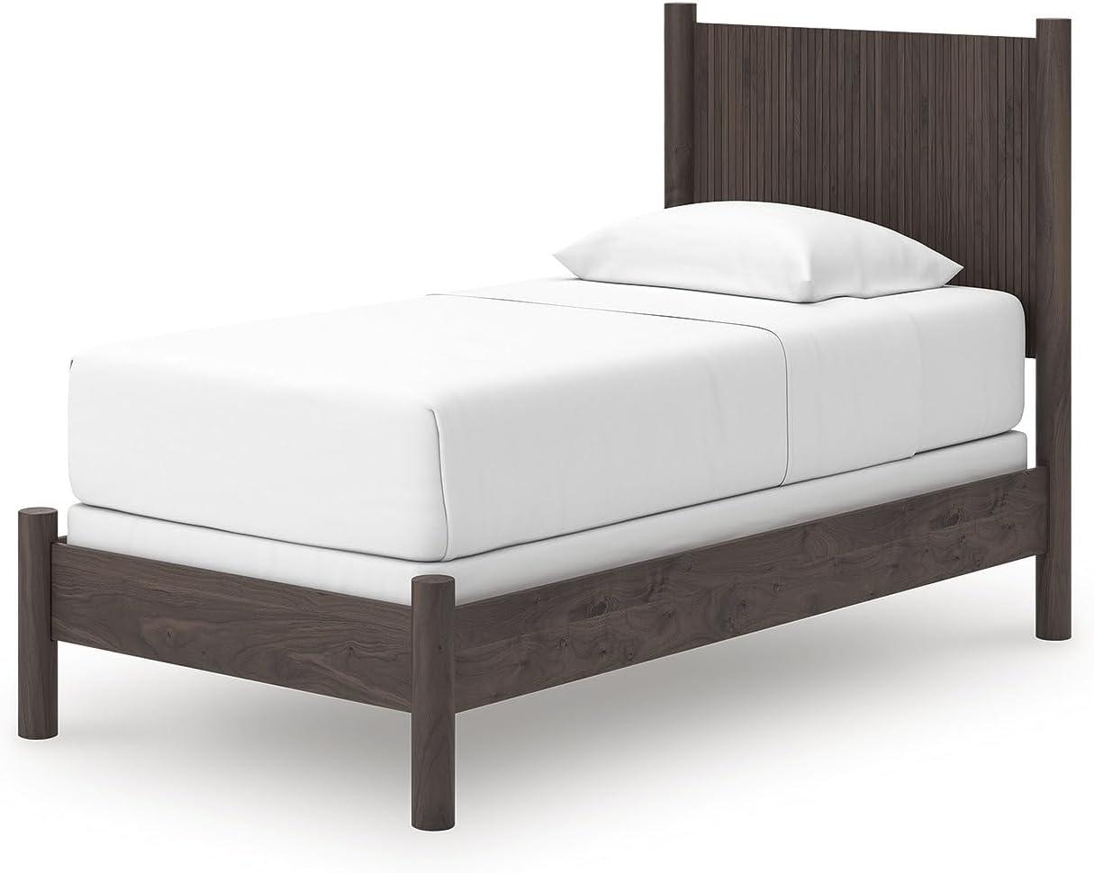 imageSignature Design by Ashley Cadmori Retro Panel Bed Foundation or Box Spring Needed King Dark BrownDark Brown