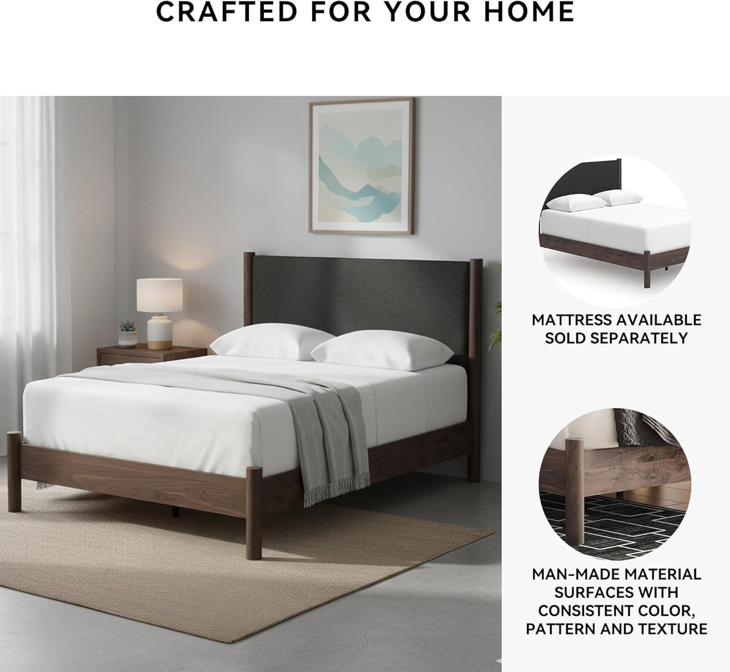 imageSignature Design by Ashley Cadmori Retro Panel Bed Foundation or Box Spring Needed King Dark BrownDark Brown