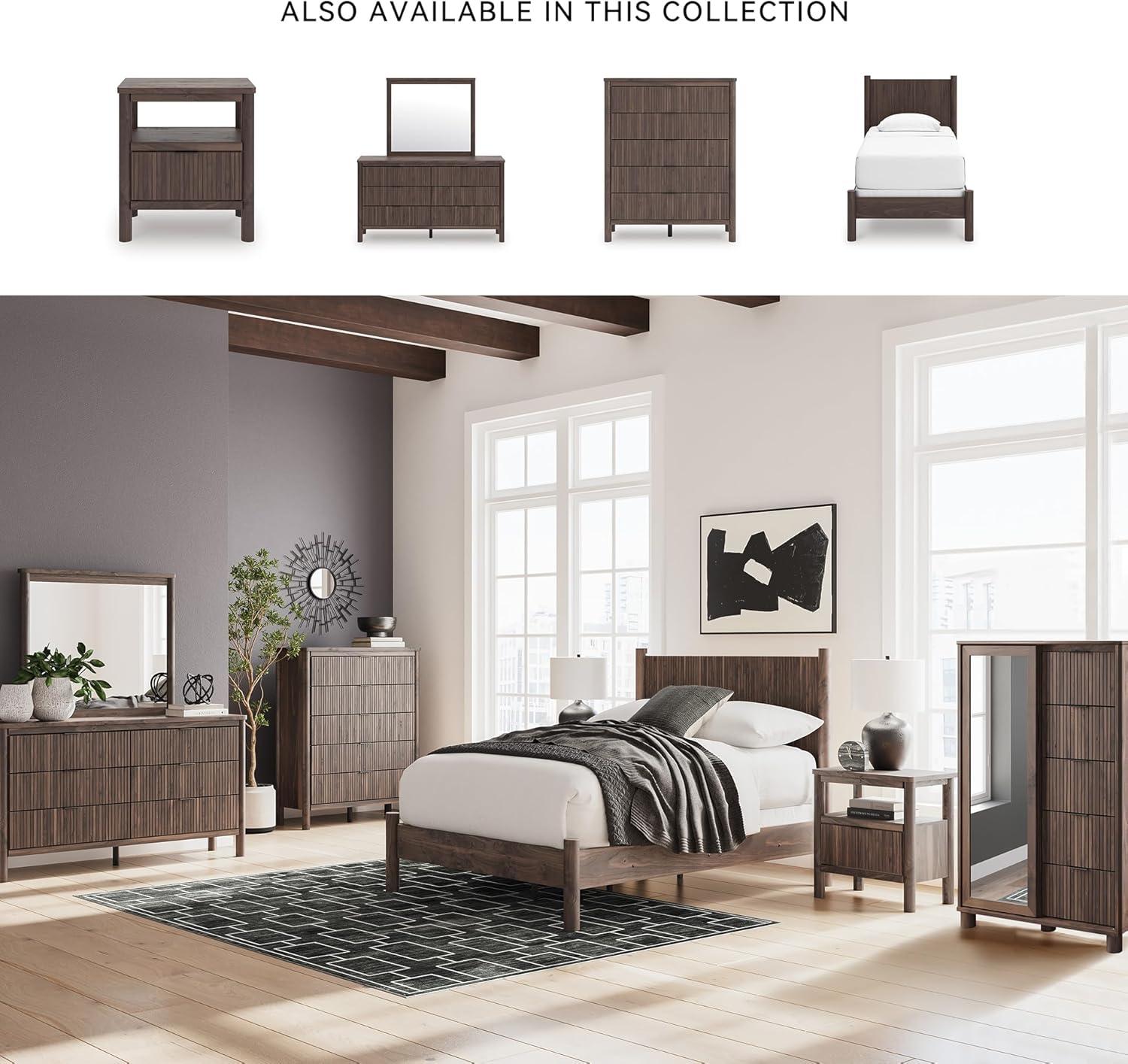 imageSignature Design by Ashley Cadmori Retro Panel Bed Foundation or Box Spring Needed King Dark BrownDark Brown