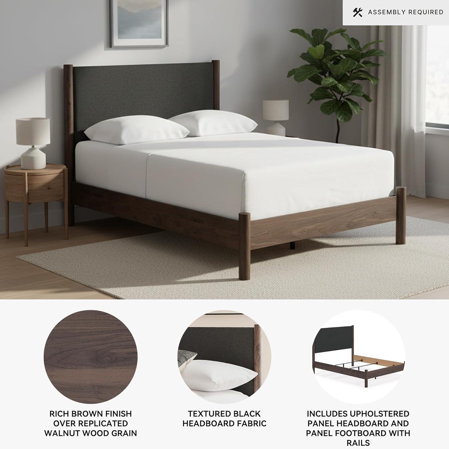 imageSignature Design by Ashley Cadmori Retro Panel Bed Foundation or Box Spring Needed King Dark BrownDark Brown