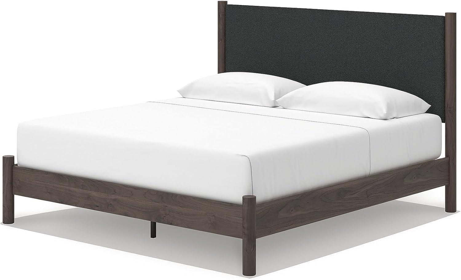 imageSignature Design by Ashley Cadmori Retro Panel Bed Foundation or Box Spring Needed King Dark BrownDark Brown