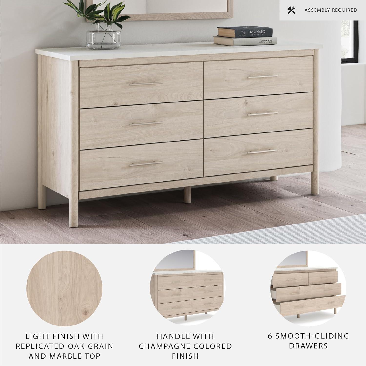 imageSignature Design by Ashley Cadmori Retro Panel Bed Foundation or Box Spring Needed King Dark BrownNatural Brown