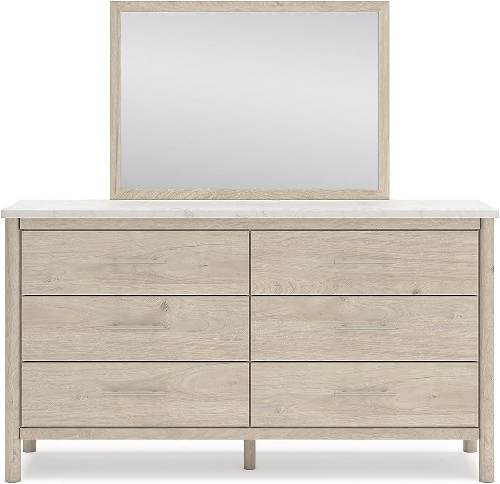 imageSignature Design by Ashley Cadmori Retro Panel Bed Foundation or Box Spring Needed King Dark BrownNatural Brown