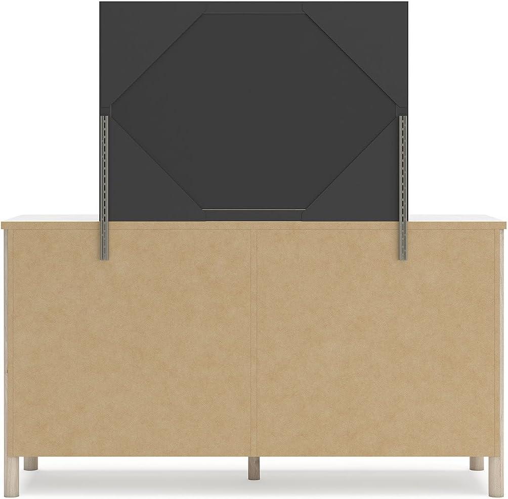 imageSignature Design by Ashley Cadmori Retro Panel Bed Foundation or Box Spring Needed King Dark BrownNatural Brown