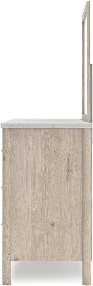 imageSignature Design by Ashley Cadmori Retro Panel Bed Foundation or Box Spring Needed King Dark BrownNatural Brown