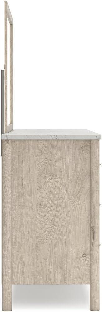 imageSignature Design by Ashley Cadmori Retro Panel Bed Foundation or Box Spring Needed King Dark BrownNatural Brown