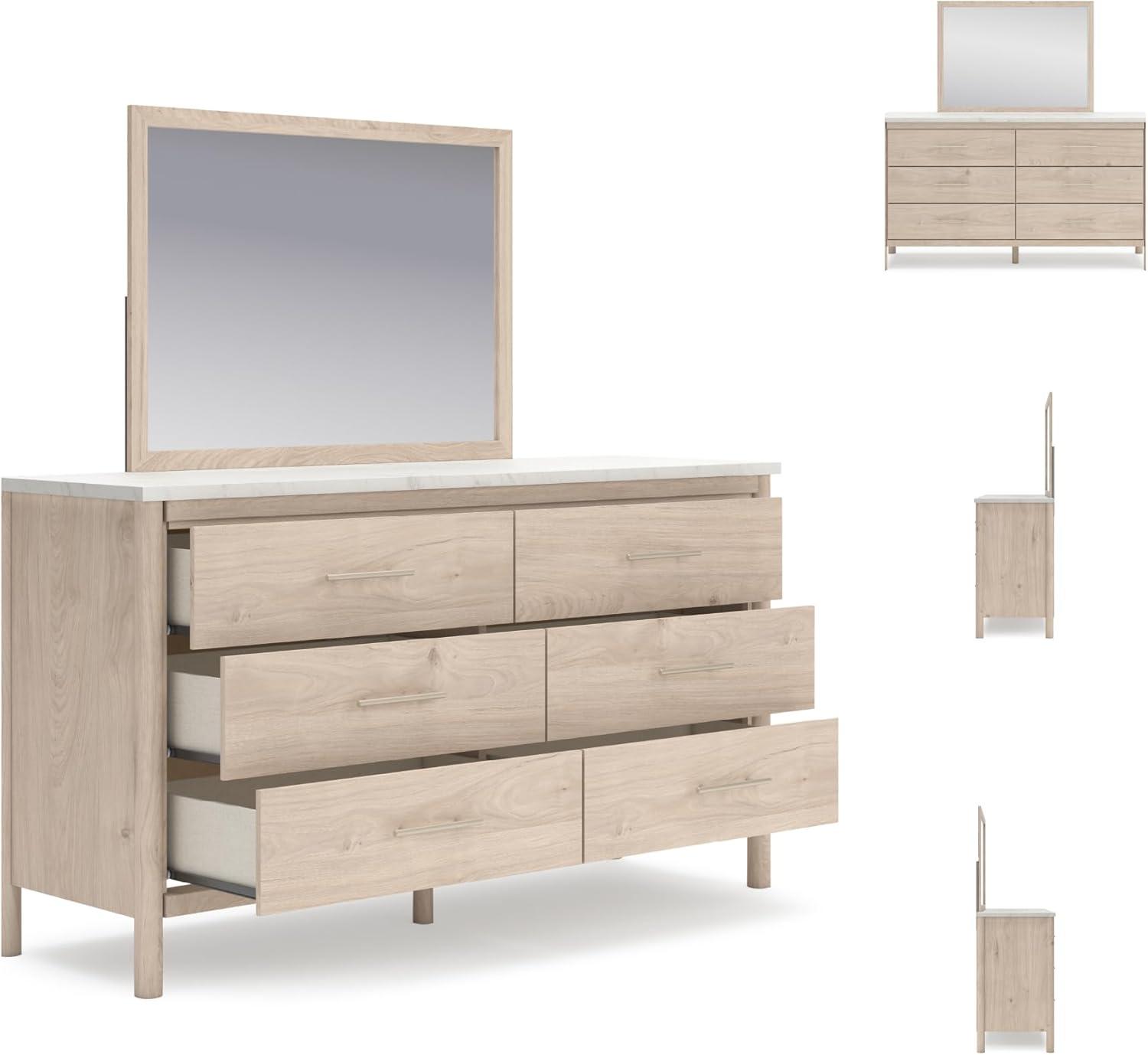 imageSignature Design by Ashley Cadmori Retro Panel Bed Foundation or Box Spring Needed King Dark BrownNatural Brown