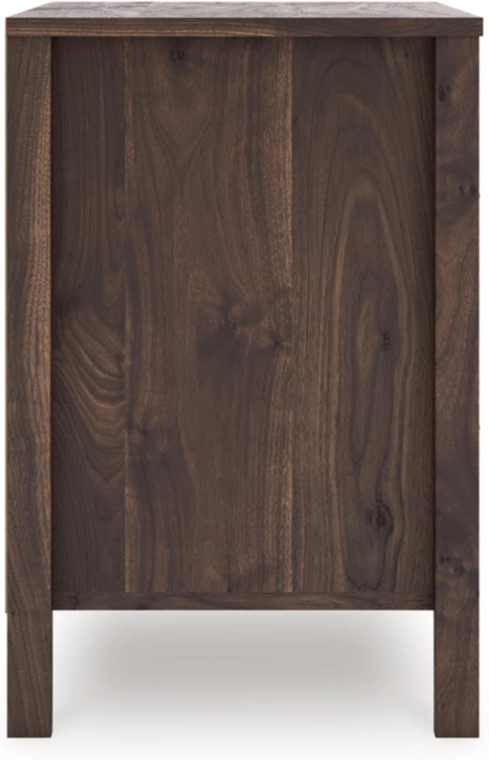 imageSignature Design by Ashley Calverson Rustic 2Drawer Nightstand with Storage and Bar Pulls Dark BrownMocha