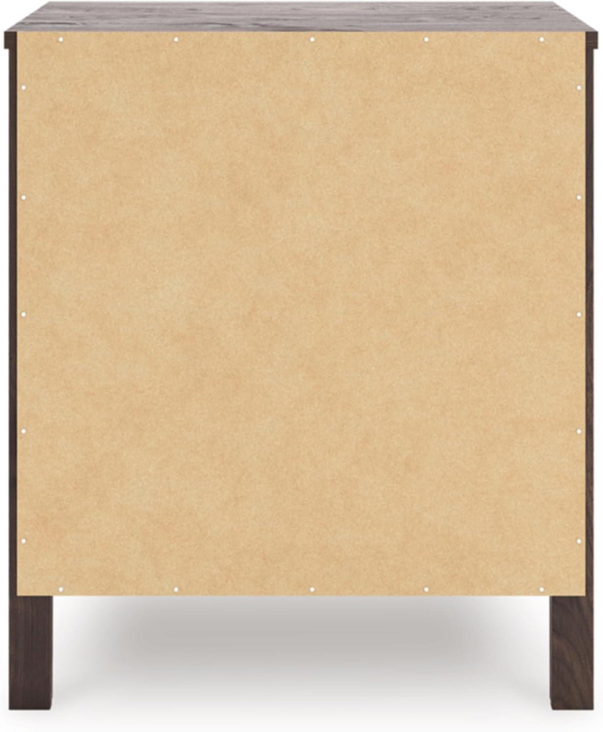 imageSignature Design by Ashley Calverson Rustic 2Drawer Nightstand with Storage and Bar Pulls Dark BrownMocha