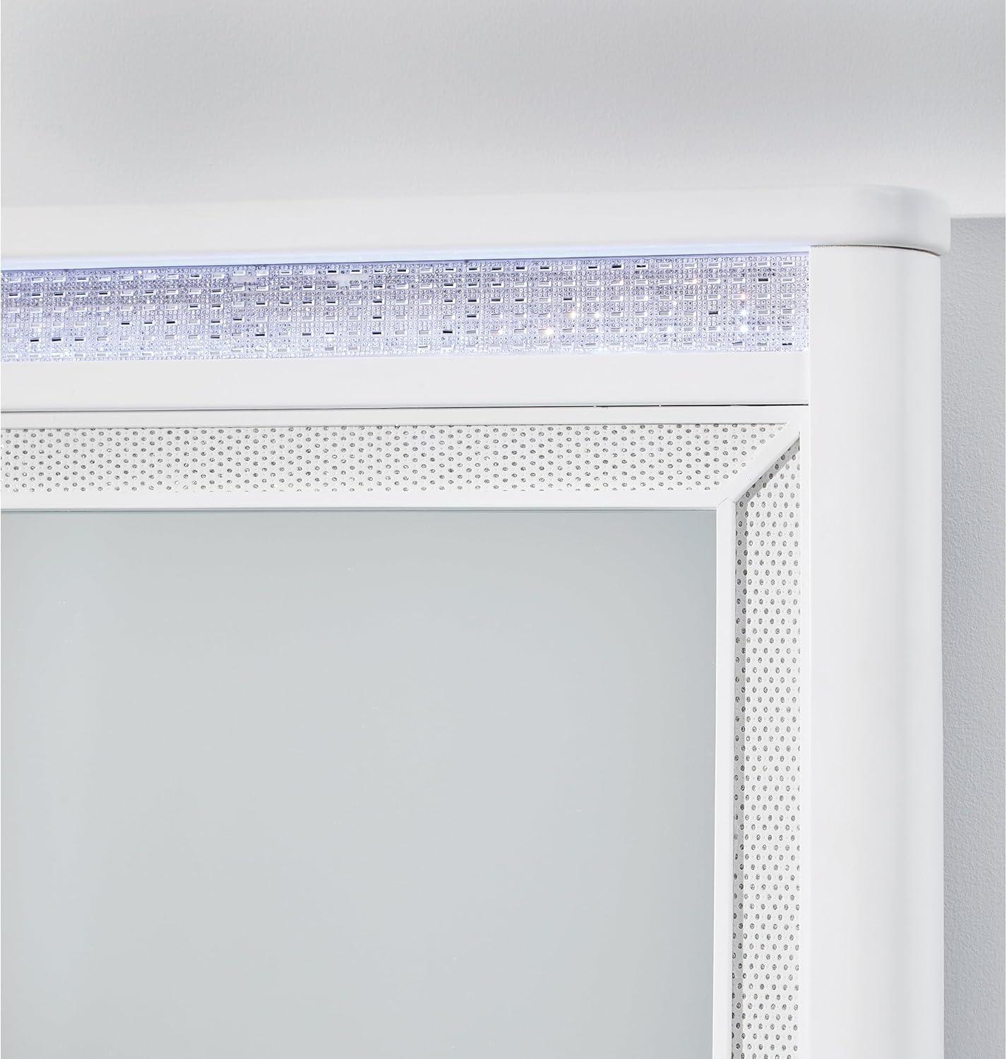 imageSignature Design by Ashley Chalanna Glam 6Drawer Dresser and Mirror with FeltLined Top Drawers LED Lighting and Safety Stop WhiteGlam