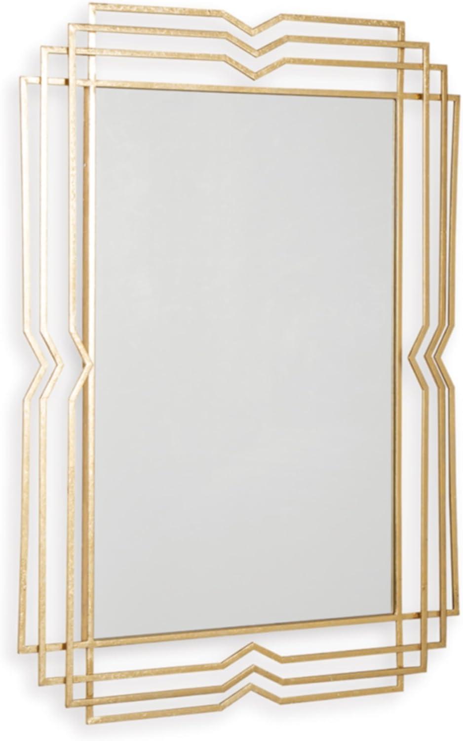 imageSignature Design by Ashley Claybrook Art Deco Wall Mounted Metal Framed Accent Mirror Metallic