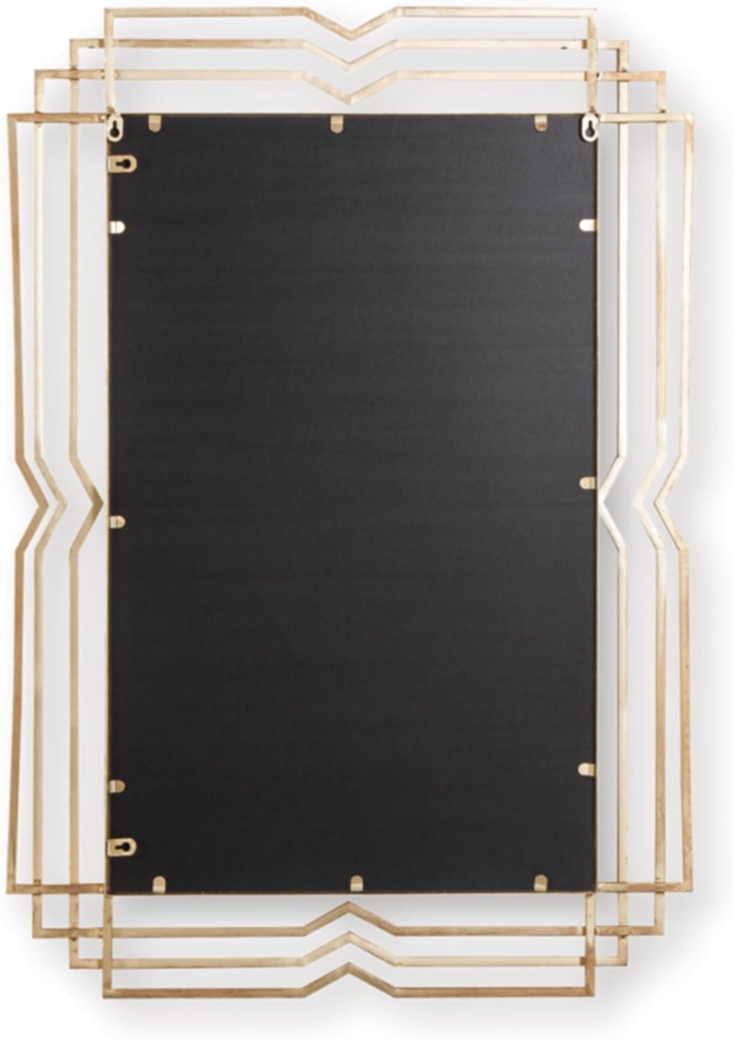 imageSignature Design by Ashley Claybrook Art Deco Wall Mounted Metal Framed Accent Mirror Metallic