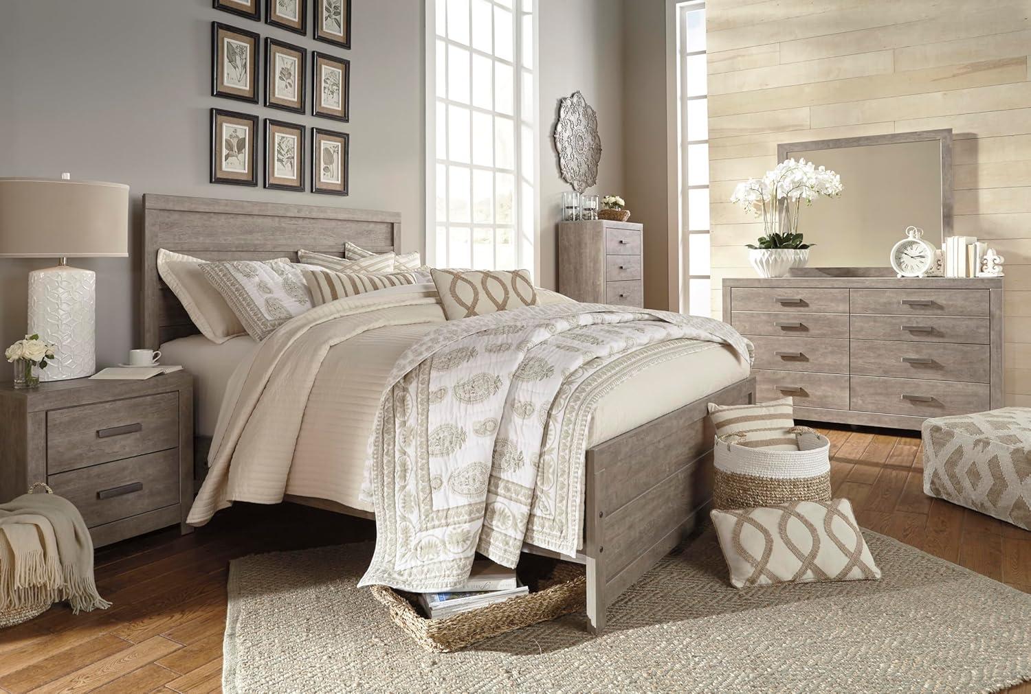 imageSignature Design by Ashley Culverbach Coastal 6Drawer Dresser and Mirror with AntiTipping Restraint Gray5 Drawer Chest