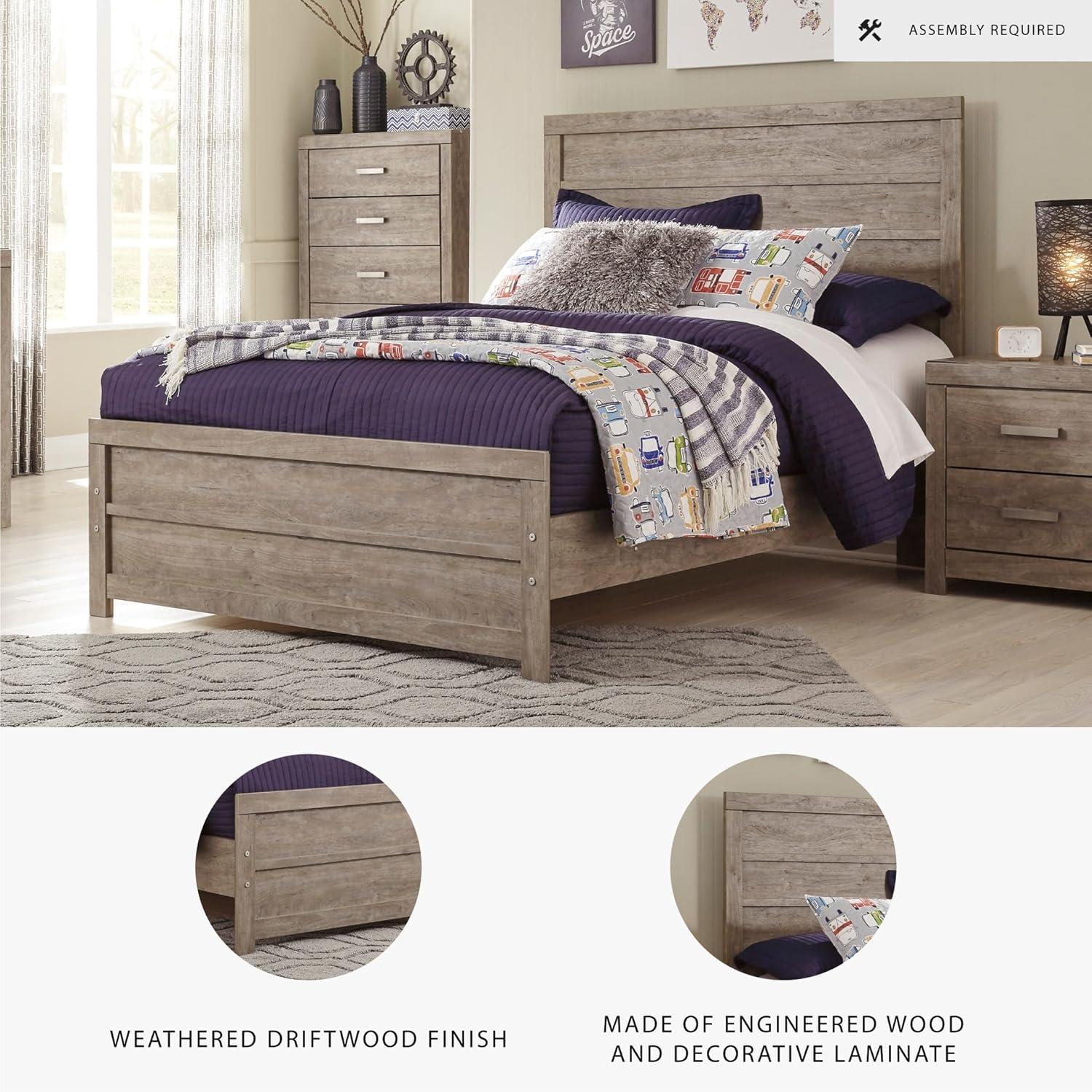 imageSignature Design by Ashley Culverbach Coastal 6Drawer Dresser and Mirror with AntiTipping Restraint GrayFull Panel Bed