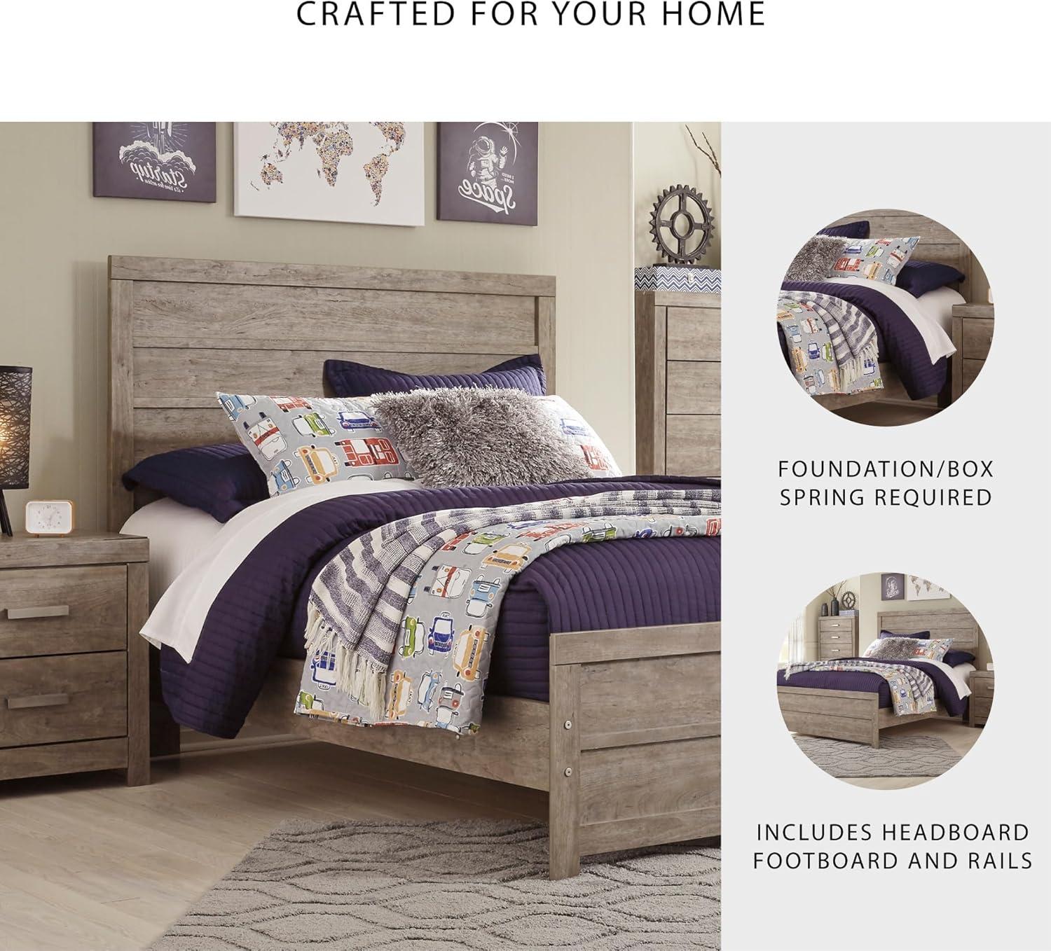 imageSignature Design by Ashley Culverbach Coastal 6Drawer Dresser and Mirror with AntiTipping Restraint GrayFull Panel Bed