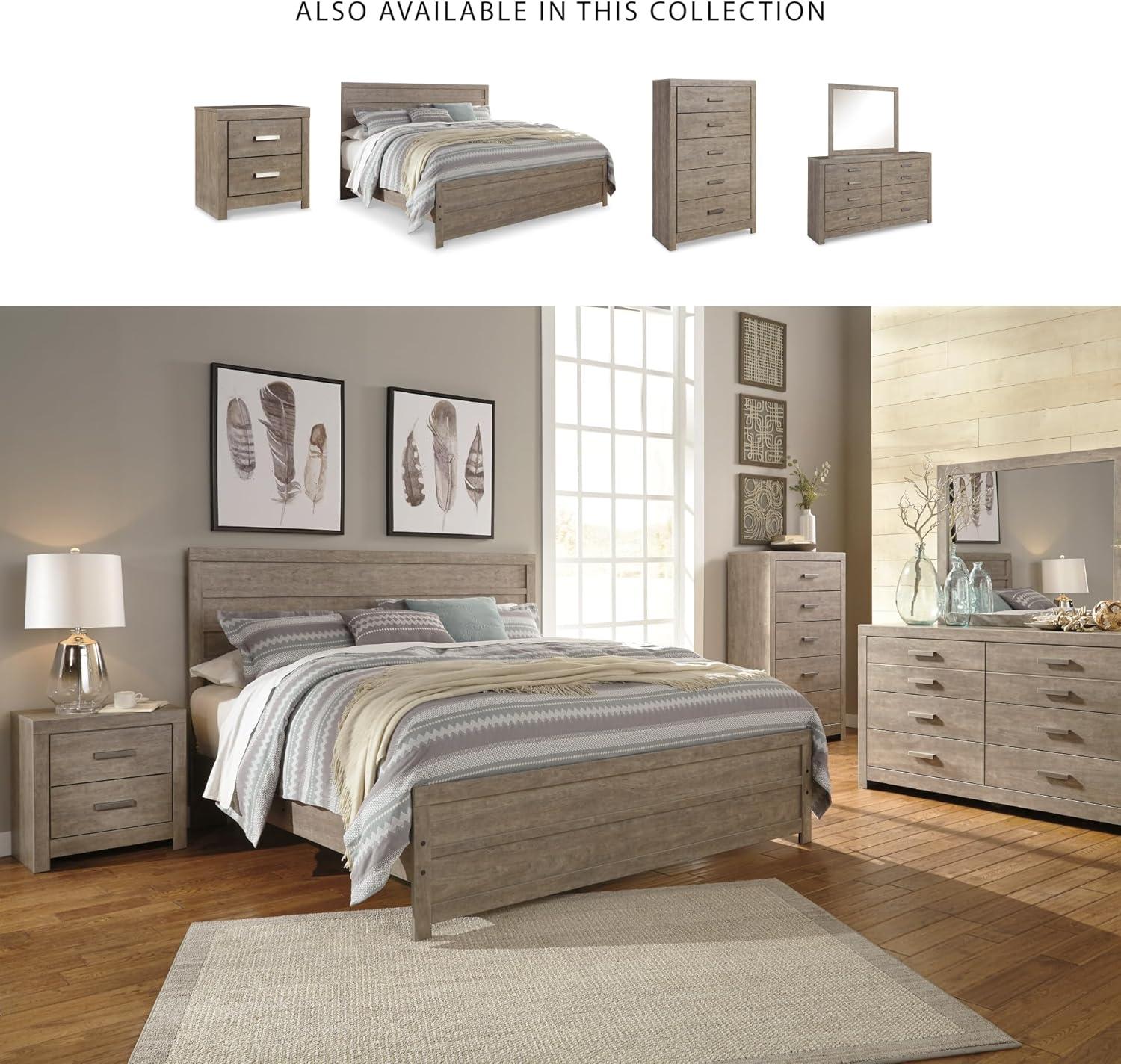 imageSignature Design by Ashley Culverbach Coastal 6Drawer Dresser and Mirror with AntiTipping Restraint GrayNight Stand
