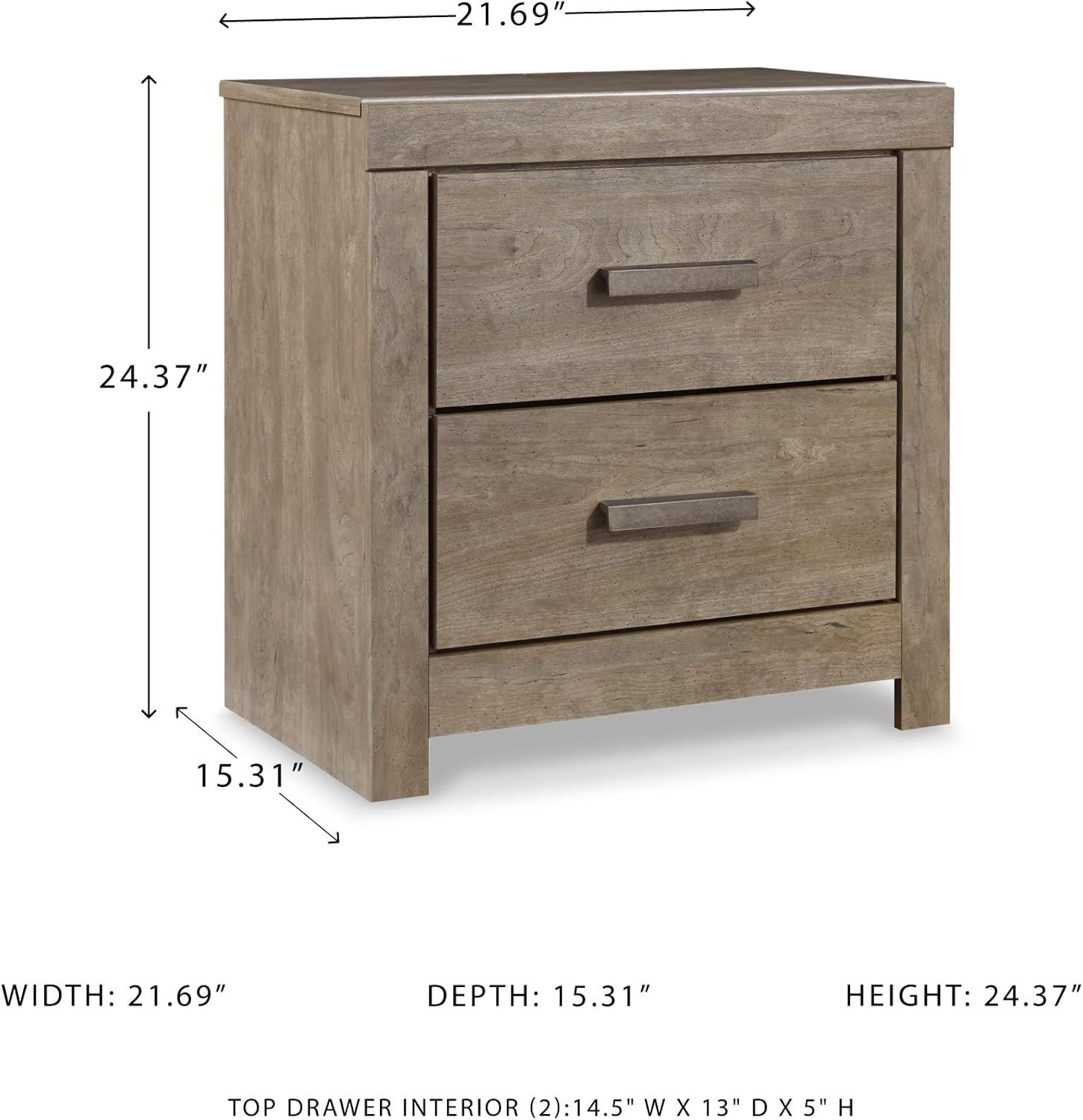 imageSignature Design by Ashley Culverbach Coastal 6Drawer Dresser and Mirror with AntiTipping Restraint GrayNight Stand