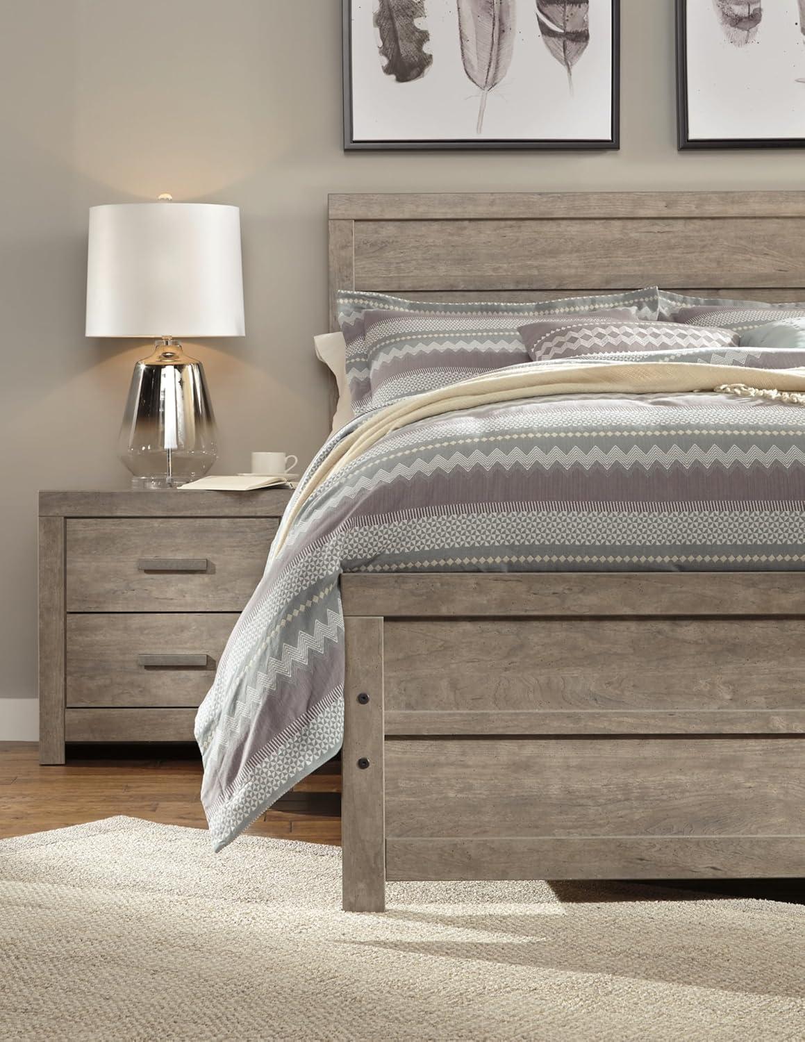 imageSignature Design by Ashley Culverbach Coastal 6Drawer Dresser and Mirror with AntiTipping Restraint GrayQueen Panel Bed