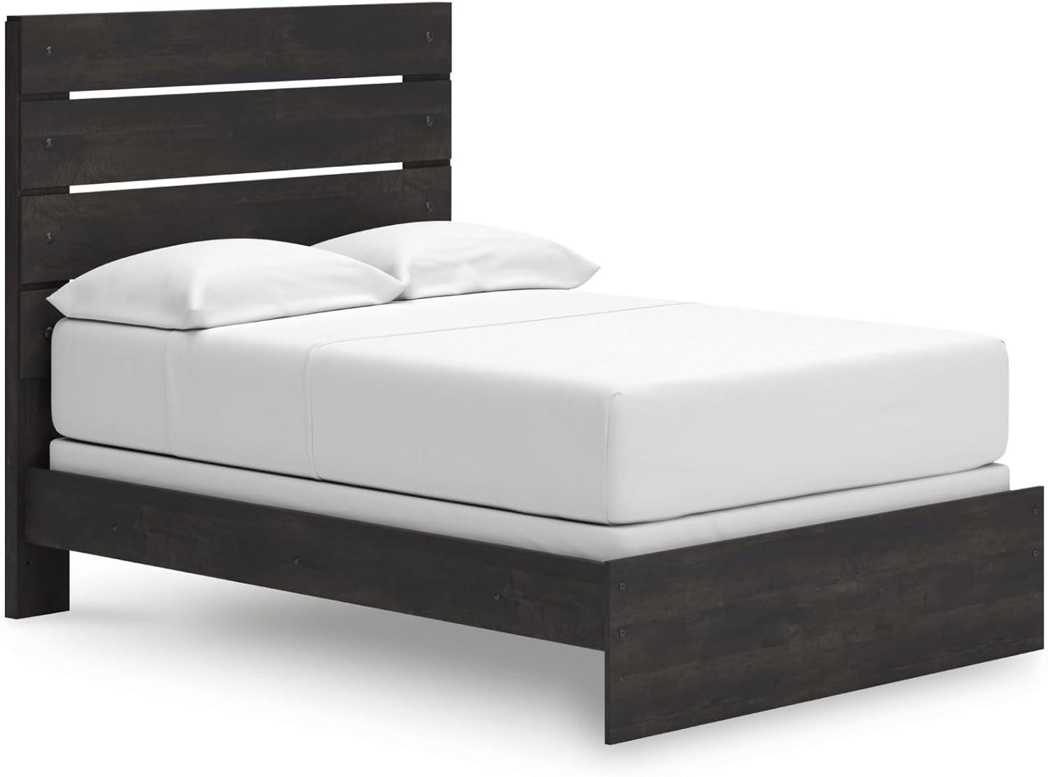 imageSignature Design by Ashley Delmorta Rustic Panel Bed Foundation or Box Spring Needed Full GrayPanel Bed