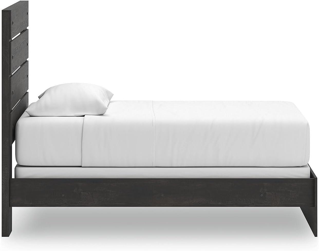 imageSignature Design by Ashley Delmorta Rustic Panel Bed Foundation or Box Spring Needed Full GrayPanel Bed