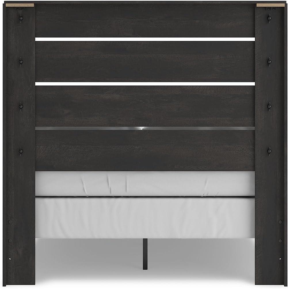 imageSignature Design by Ashley Delmorta Rustic Panel Bed Foundation or Box Spring Needed Full GrayPanel Bed