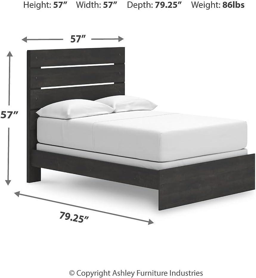 imageSignature Design by Ashley Delmorta Rustic Panel Bed Foundation or Box Spring Needed Full GrayPanel Bed