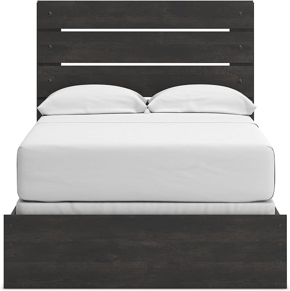 imageSignature Design by Ashley Delmorta Rustic Panel Bed Foundation or Box Spring Needed Full GrayPanel Bed