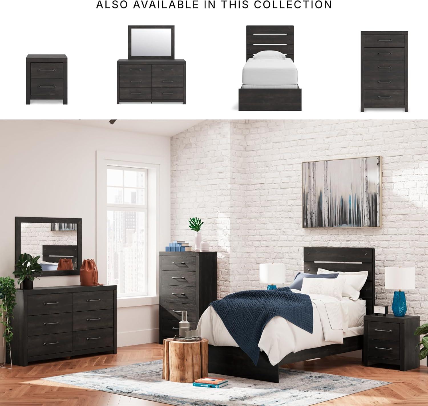 imageSignature Design by Ashley Delmorta Rustic Panel Bed Foundation or Box Spring Needed Full GrayPanel Bed