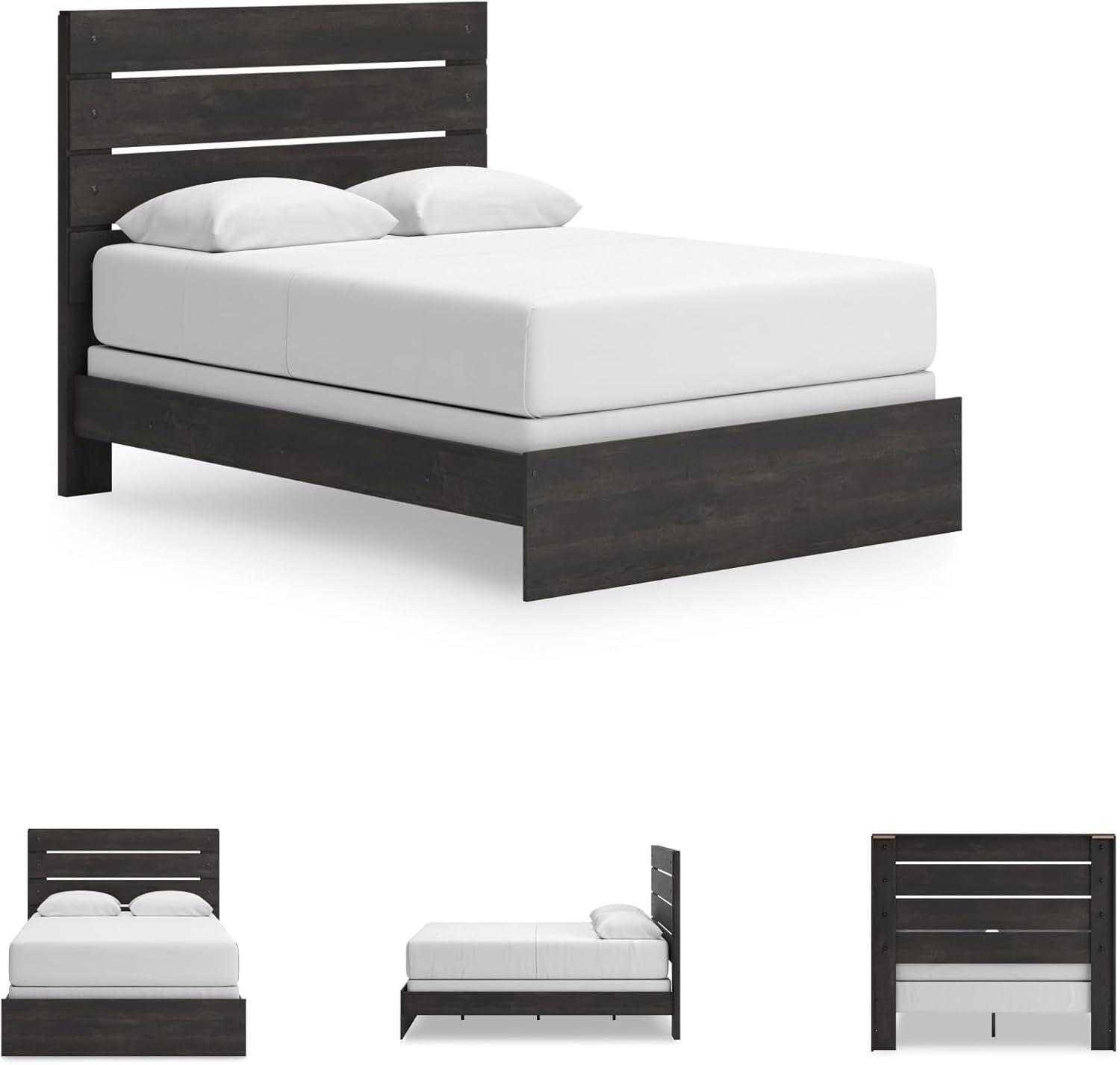 imageSignature Design by Ashley Delmorta Rustic Panel Bed Foundation or Box Spring Needed Full GrayPanel Bed