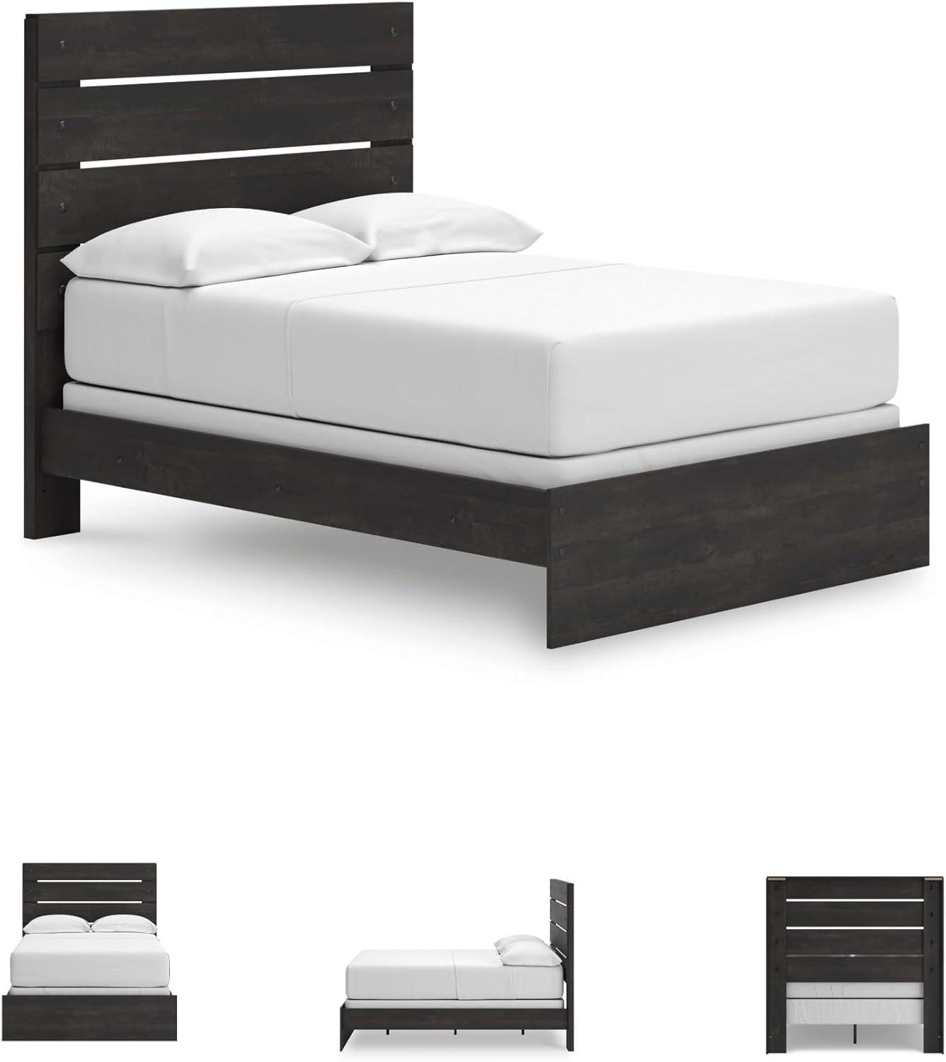 imageSignature Design by Ashley Delmorta Rustic Panel Bed Foundation or Box Spring Needed Full GrayPanel Bed