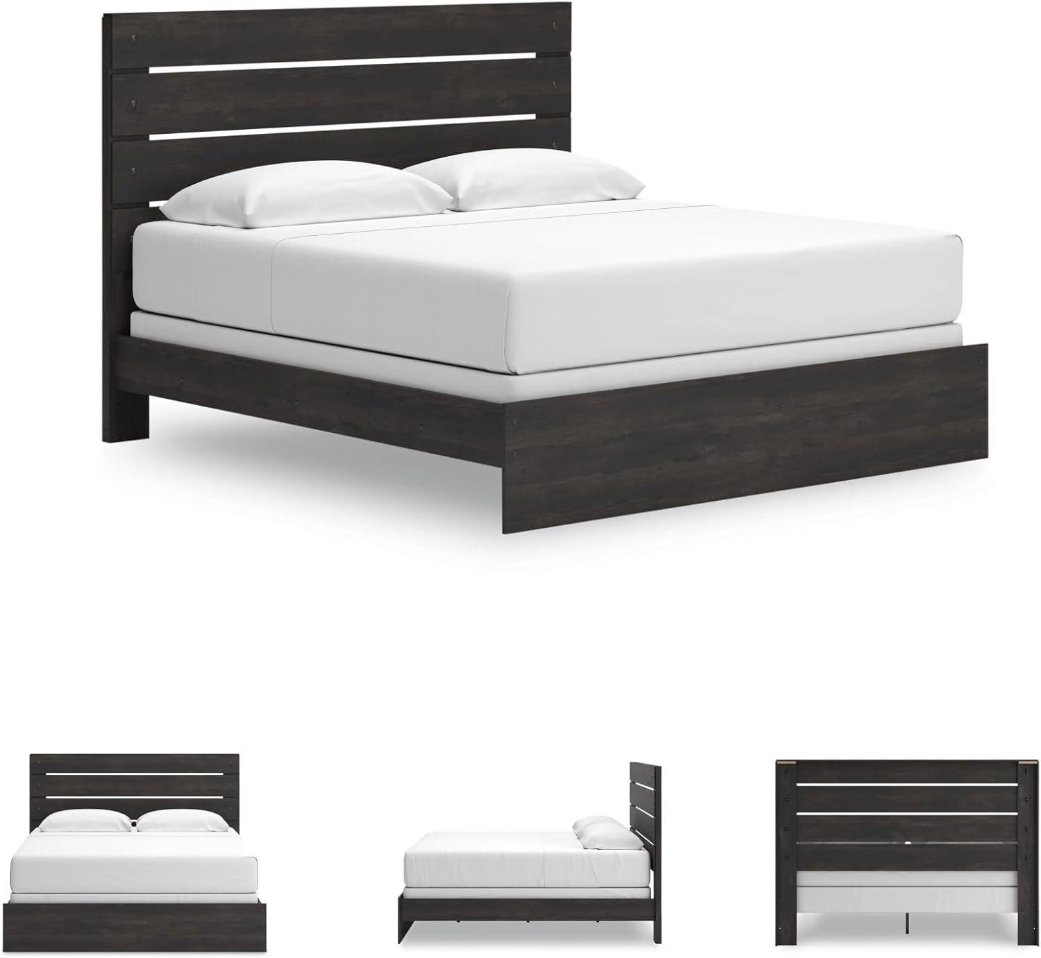 imageSignature Design by Ashley Delmorta Rustic Panel Bed Foundation or Box Spring Needed Full GrayPanel Bed