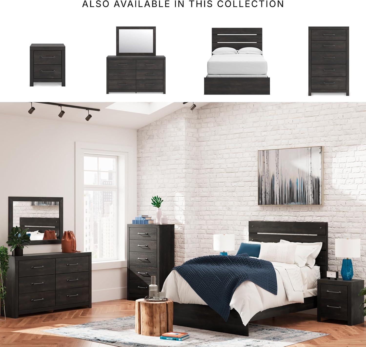 imageSignature Design by Ashley Delmorta Rustic Panel Bed Foundation or Box Spring Needed Full GrayPanel Bed