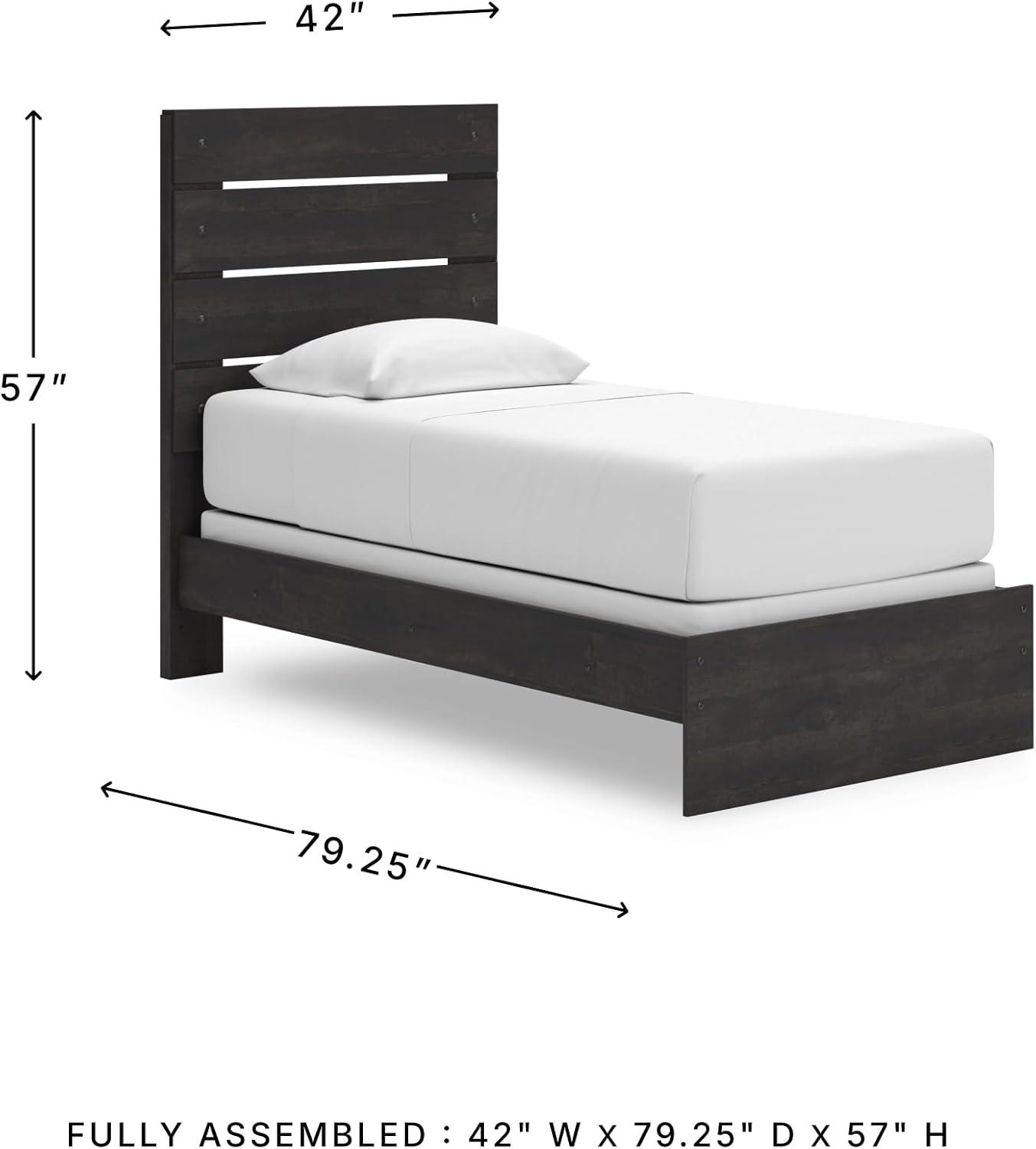 imageSignature Design by Ashley Delmorta Rustic Panel Bed Foundation or Box Spring Needed Full GrayPanel Bed