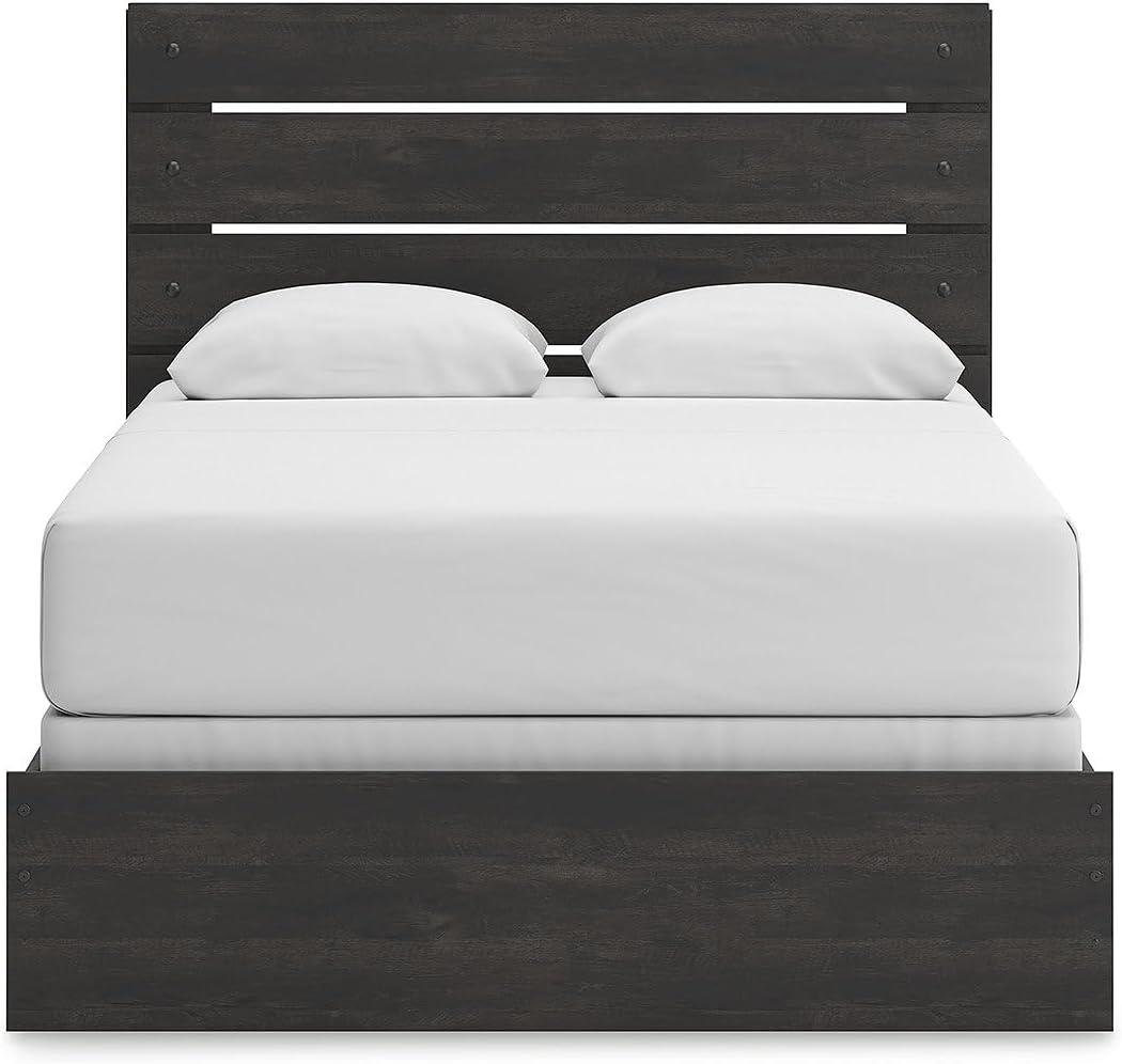 imageSignature Design by Ashley Delmorta Rustic Panel Bed Foundation or Box Spring Needed Full GrayPanel Bed