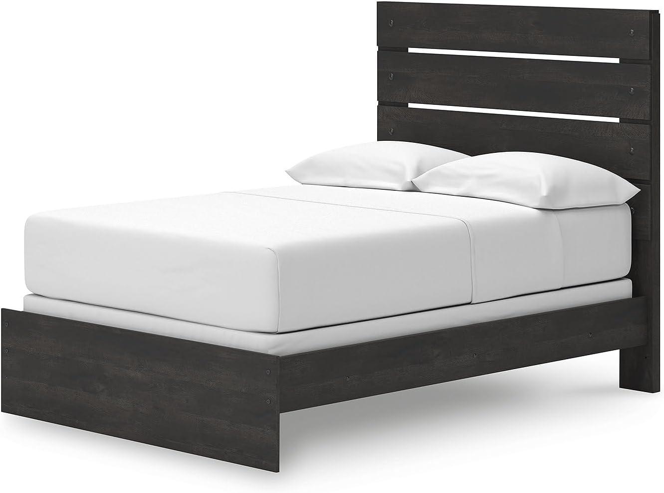 imageSignature Design by Ashley Delmorta Rustic Panel Bed Foundation or Box Spring Needed Full GrayPanel Bed