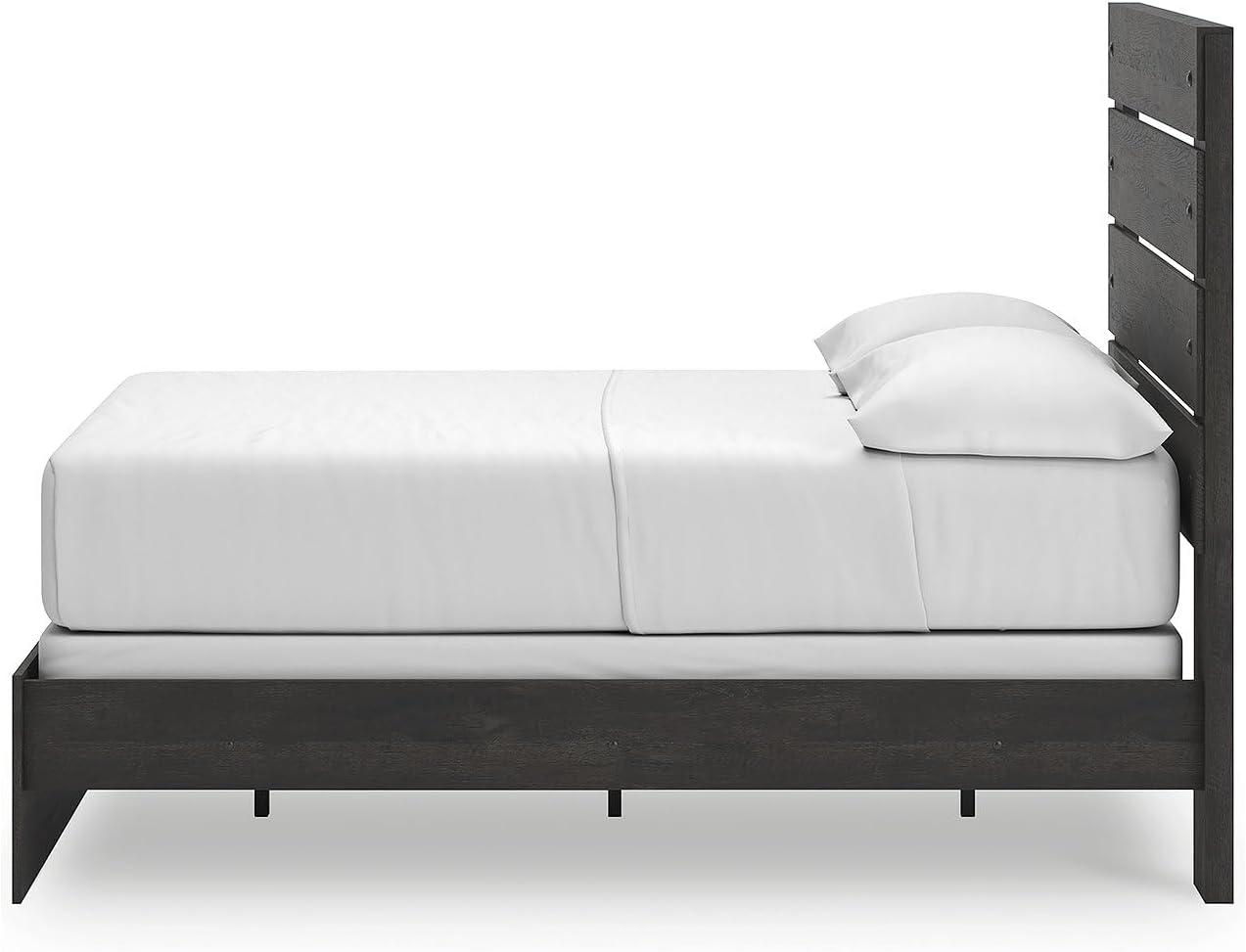 imageSignature Design by Ashley Delmorta Rustic Panel Bed Foundation or Box Spring Needed Full GrayPanel Bed