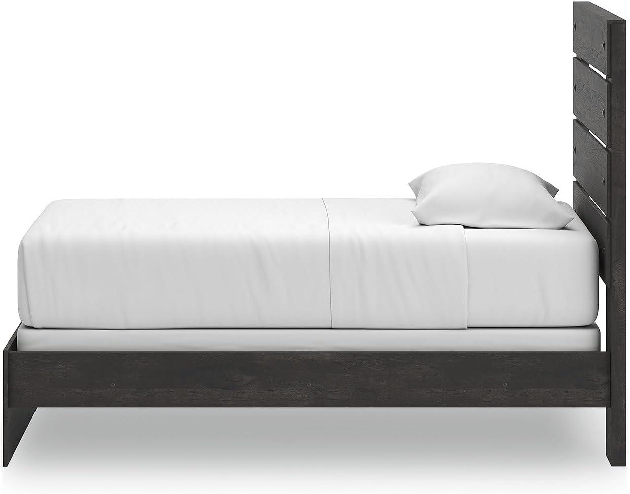 imageSignature Design by Ashley Delmorta Rustic Panel Bed Foundation or Box Spring Needed Full GrayPanel Bed