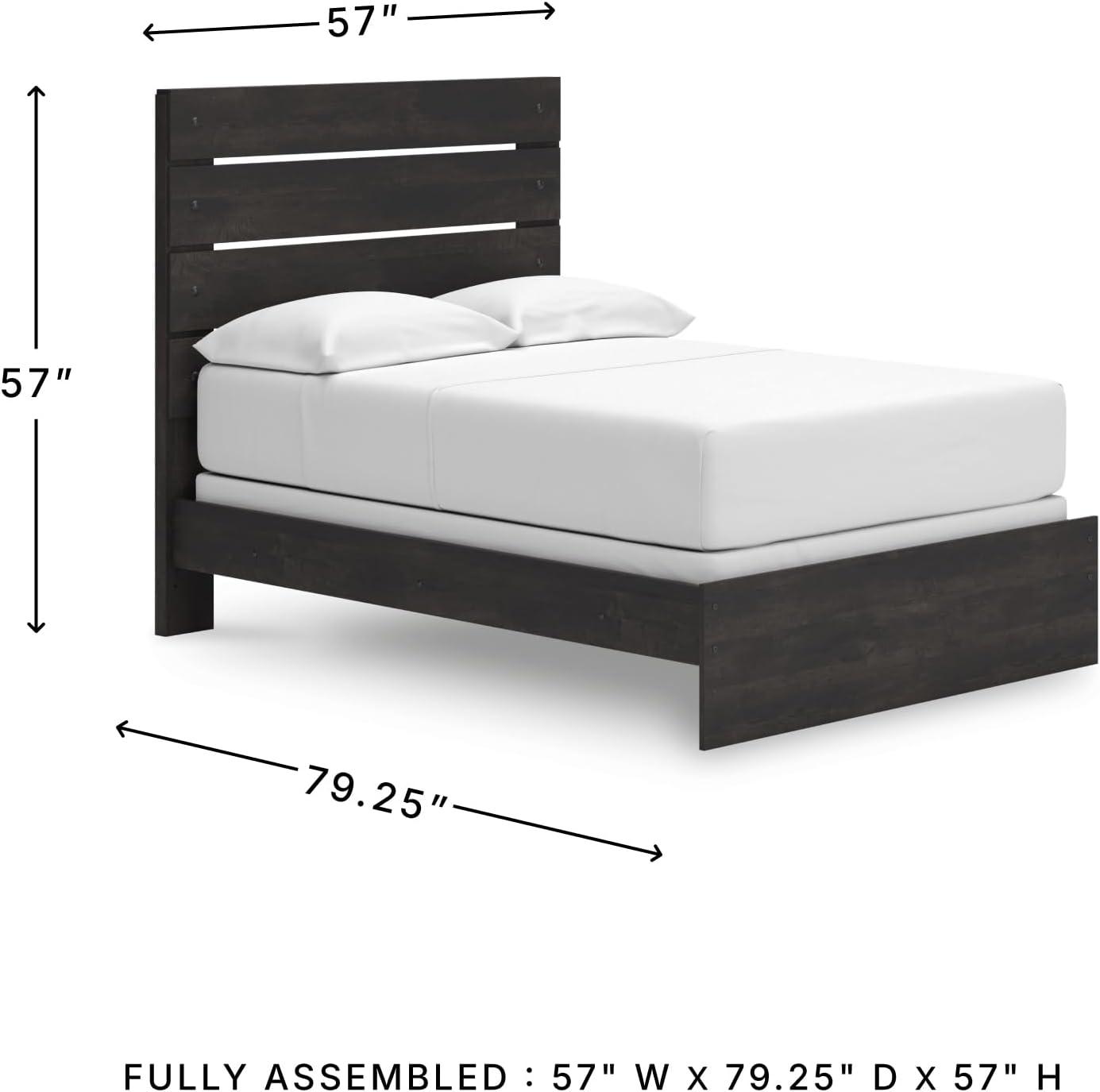 imageSignature Design by Ashley Delmorta Rustic Panel Bed Foundation or Box Spring Needed Full GrayPanel Bed
