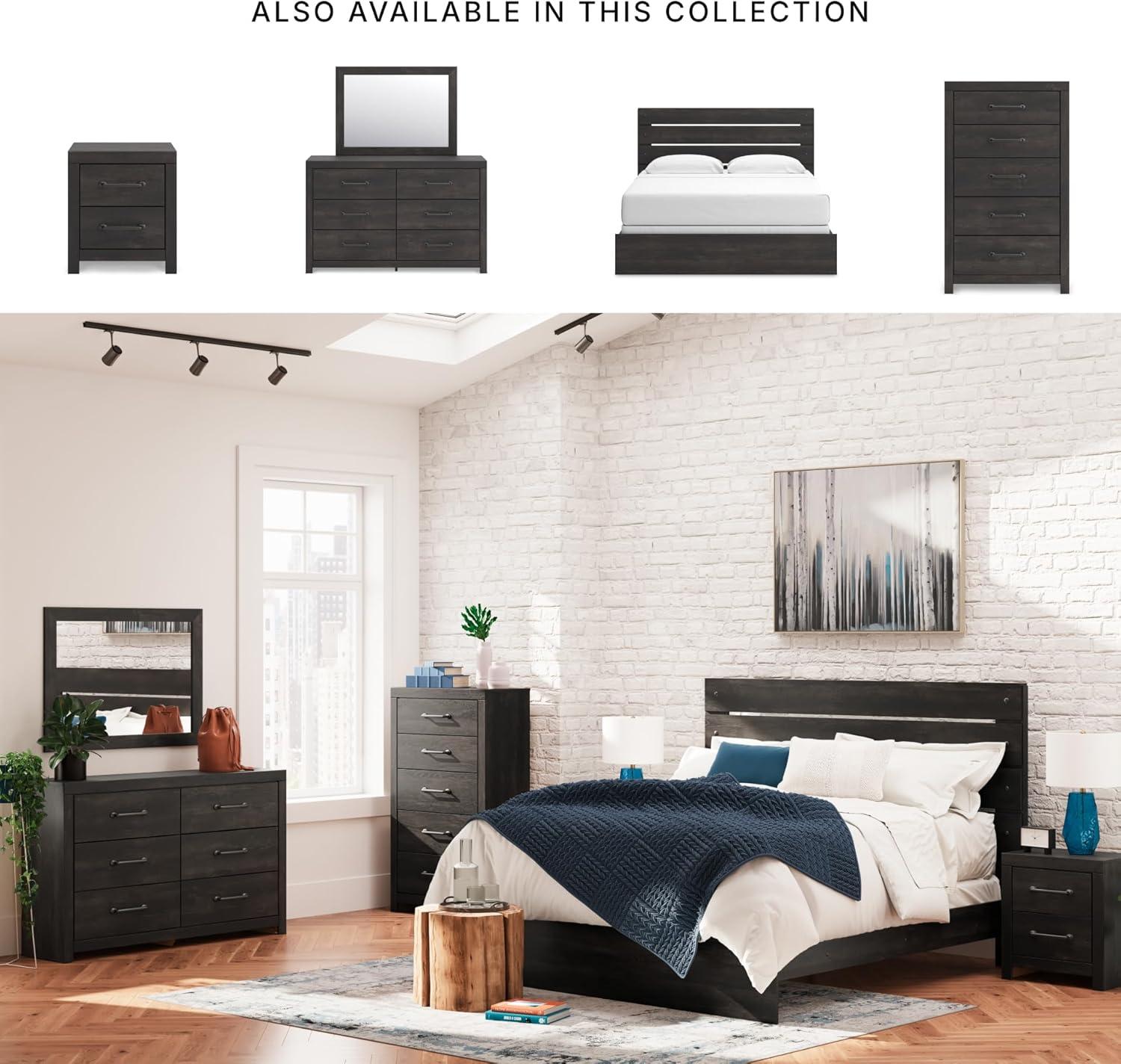 imageSignature Design by Ashley Delmorta Rustic Panel Bed Foundation or Box Spring Needed Full GrayPanel Bed