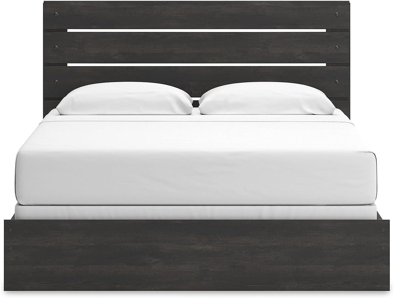 imageSignature Design by Ashley Delmorta Rustic Panel Bed Foundation or Box Spring Needed Full GrayPanel Bed