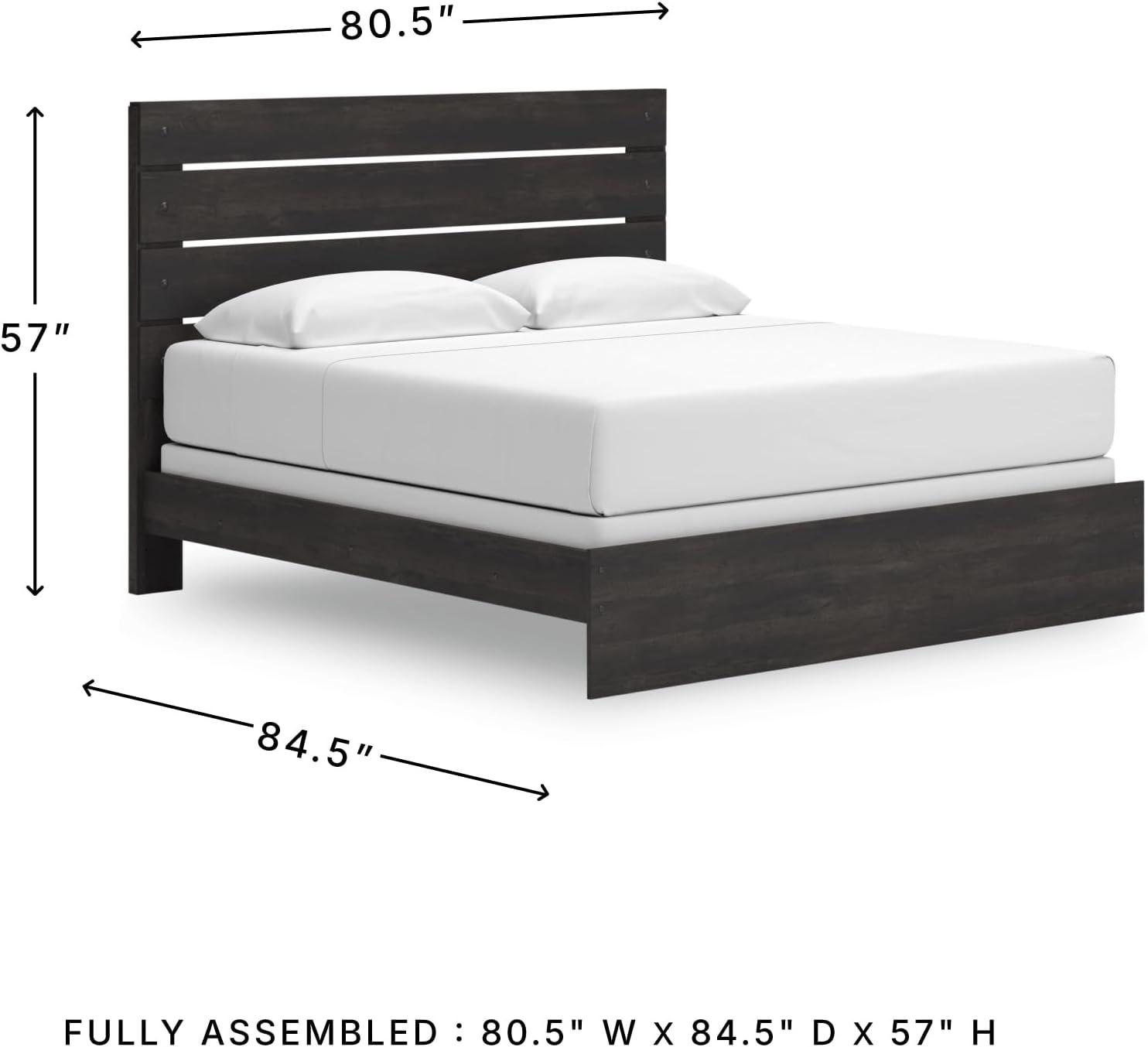 imageSignature Design by Ashley Delmorta Rustic Panel Bed Foundation or Box Spring Needed Full GrayPanel Bed